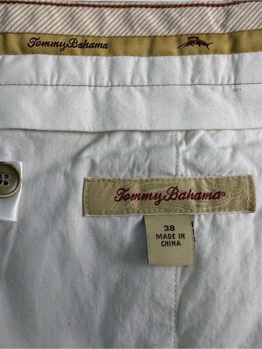 Tommy Bahama Bamboo Silk Men's Khaki Herringbone Flat Front Shorts - Picture 12 of 12